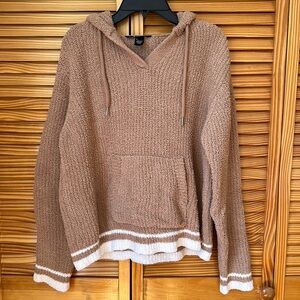 victoria secret on point brown soft fuzzy sherpa hoodie